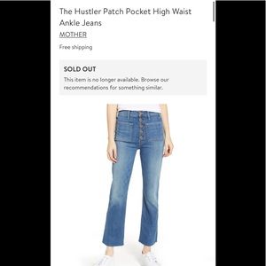 Mother Jeans “The Patch Pocket Hustler” size 24